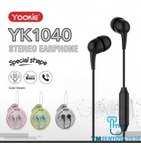 STEREO EARPHONE / HEADSET WITH MIC & CABLE (YK1040) - BLACK